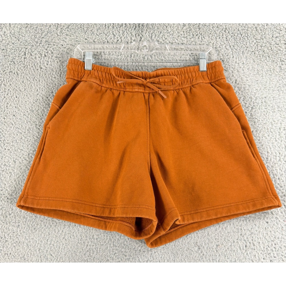 Lululemon Scuba High Rise Shorts Womens 8 Orange Fleece 5" Pockets LW7BXJS